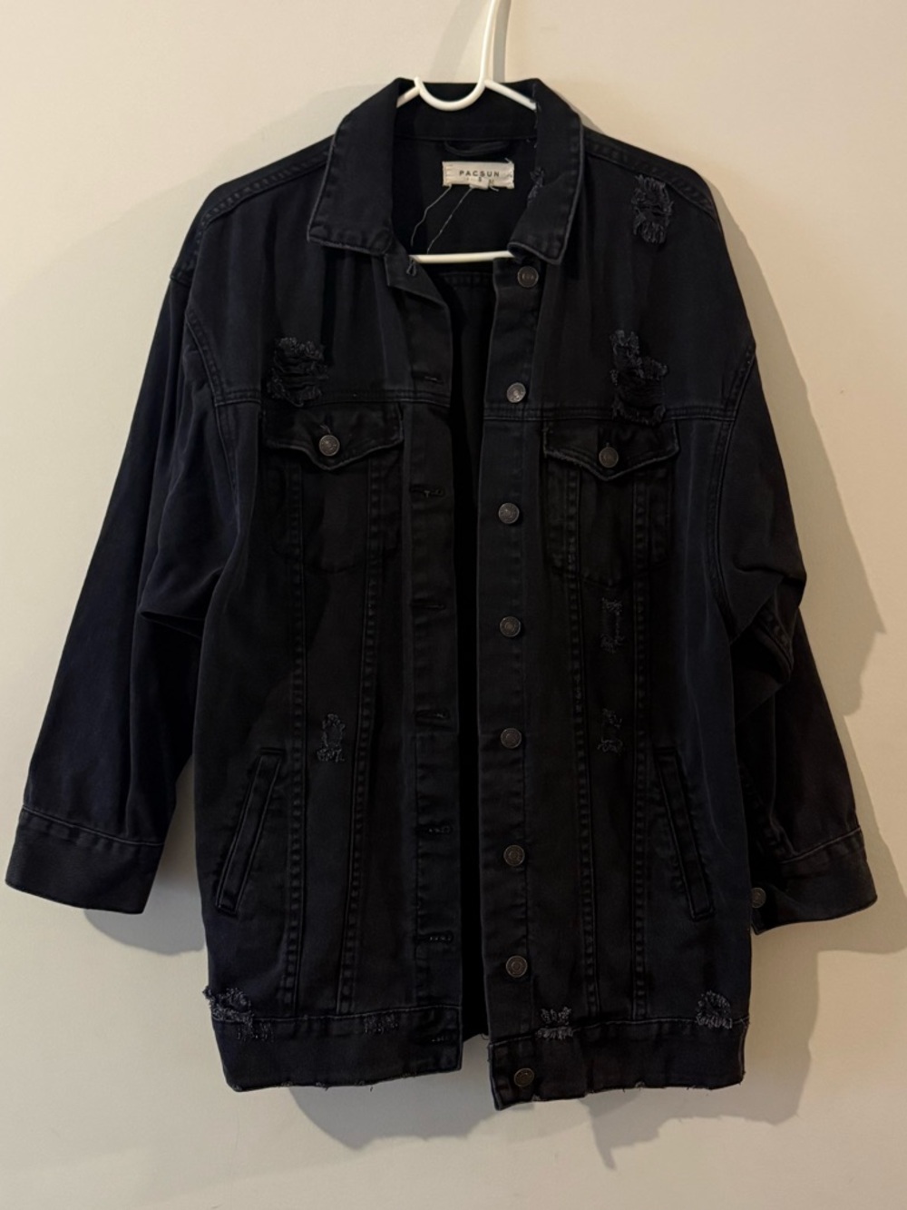 pacsun black oversized denim jacket